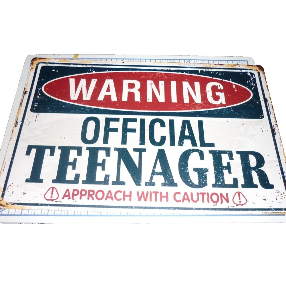 Warning Official‎ Teenager Metal Sign Funny Teen Bedroom Wall Art Decor